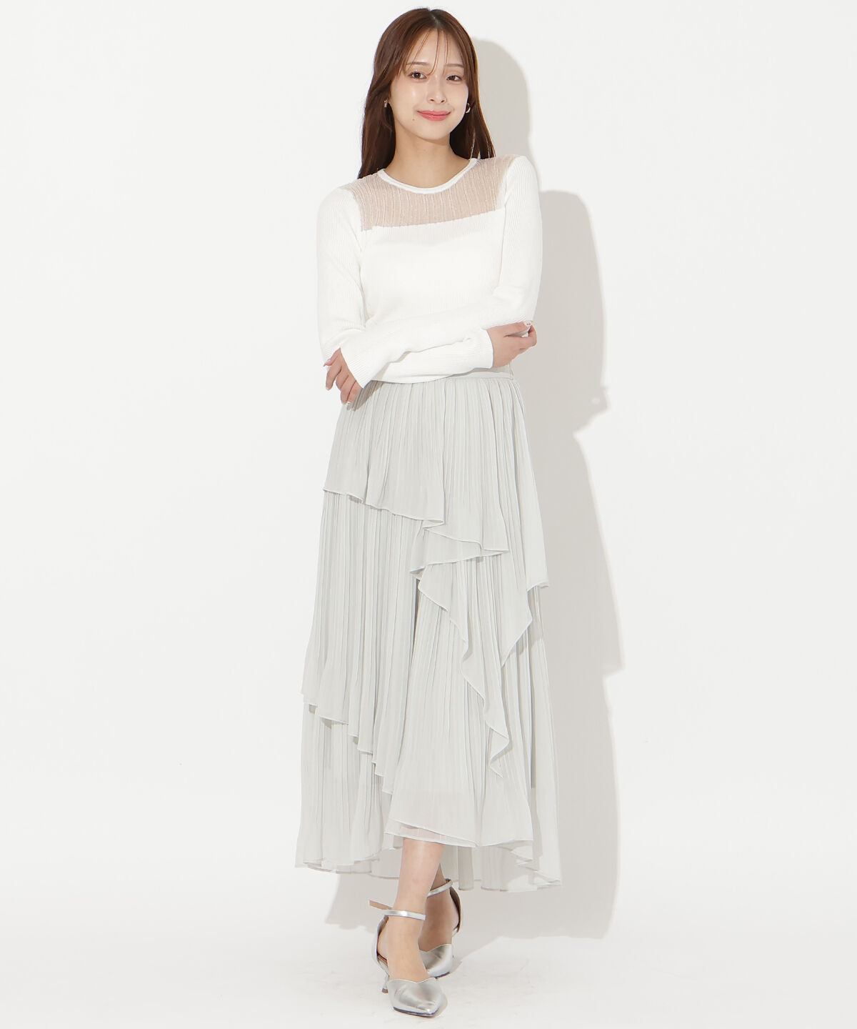 アンドクチュール「シアーリブニットプルオーバー」|ニット・セーター|