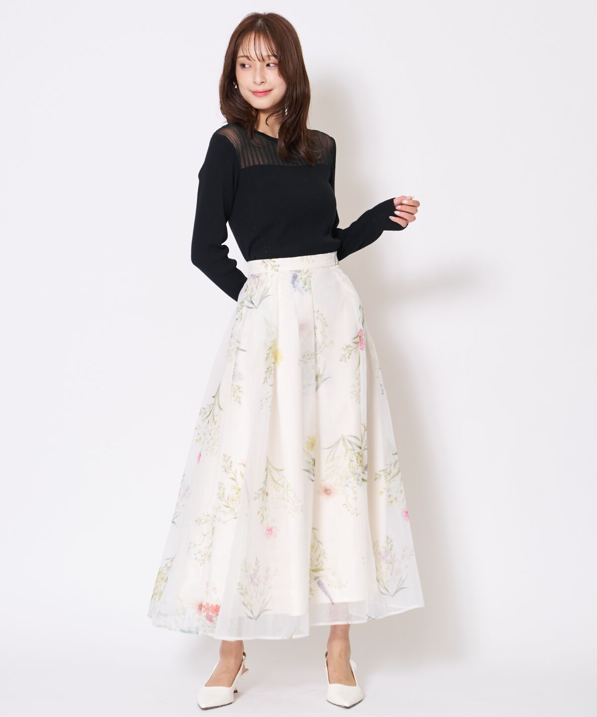 アンドクチュール「シアーリブニットプルオーバー」|ニット・セーター|