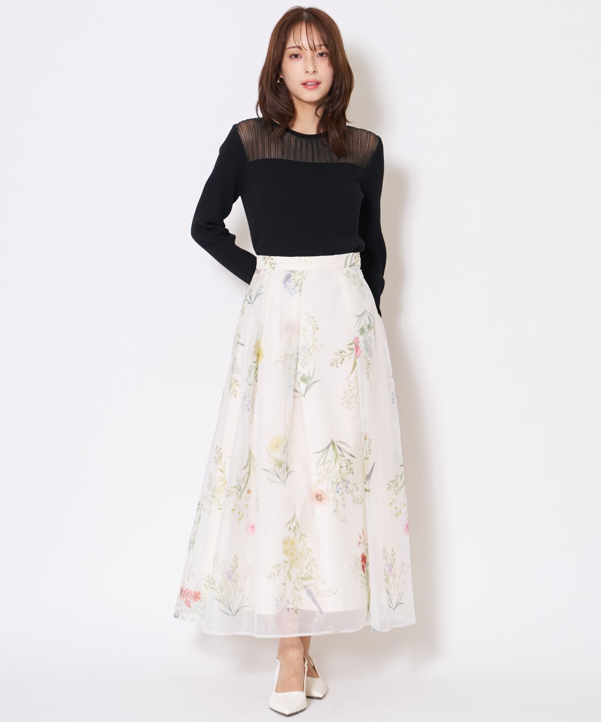 アンドクチュール「シアーリブニットプルオーバー」|ニット・セーター|