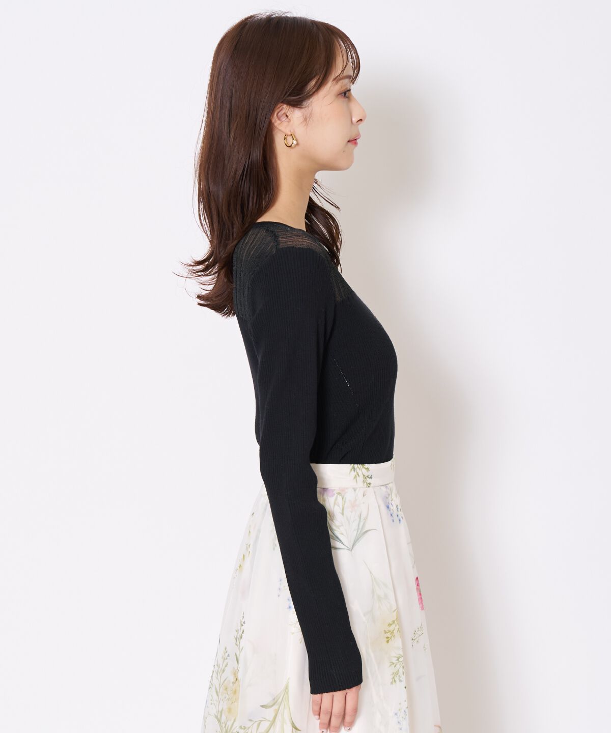 アンドクチュール「シアーリブニットプルオーバー」|ニット・セーター|