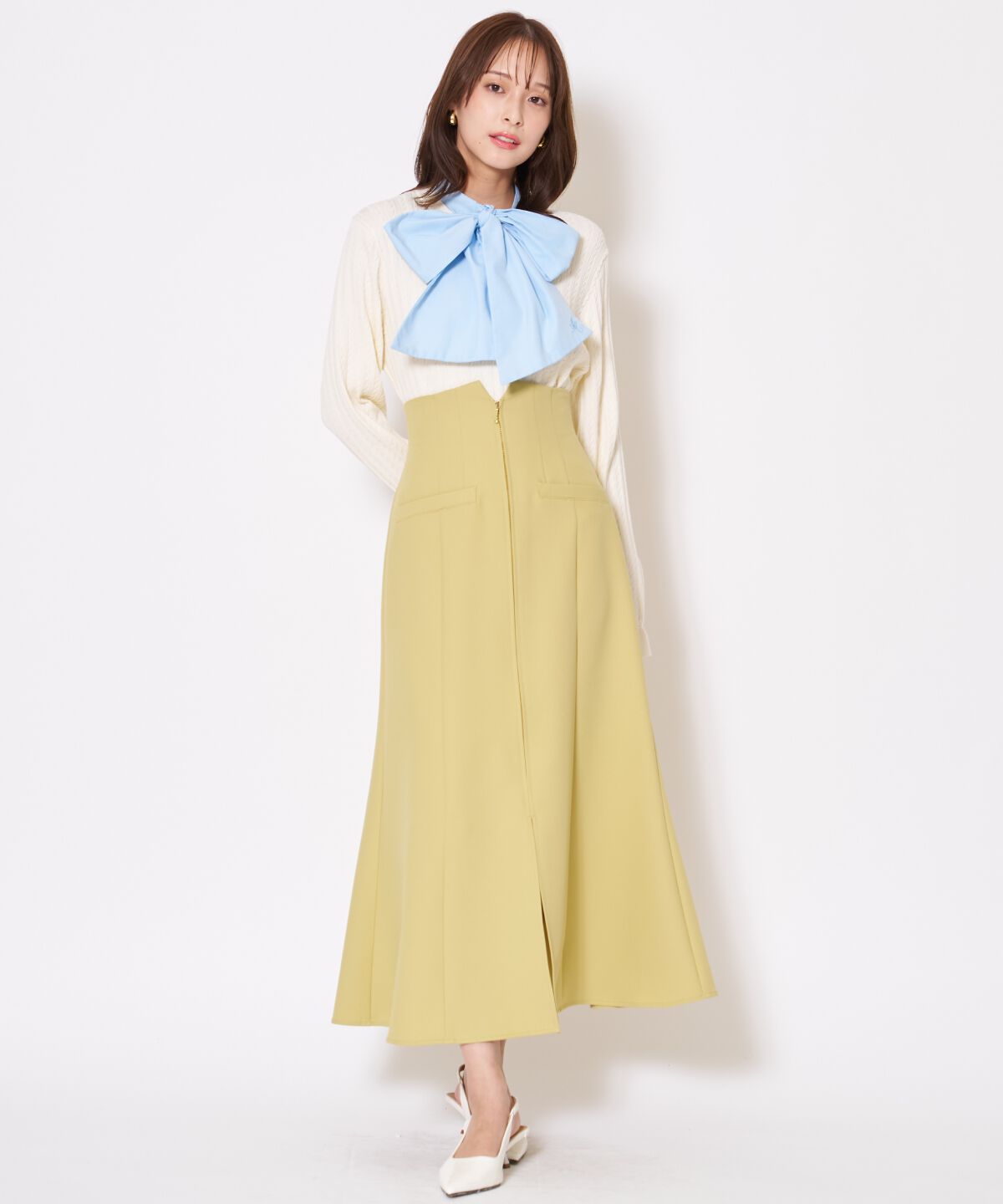 アンドクチュール「ボウタイニットプルオーバー」|ニット・セーター|