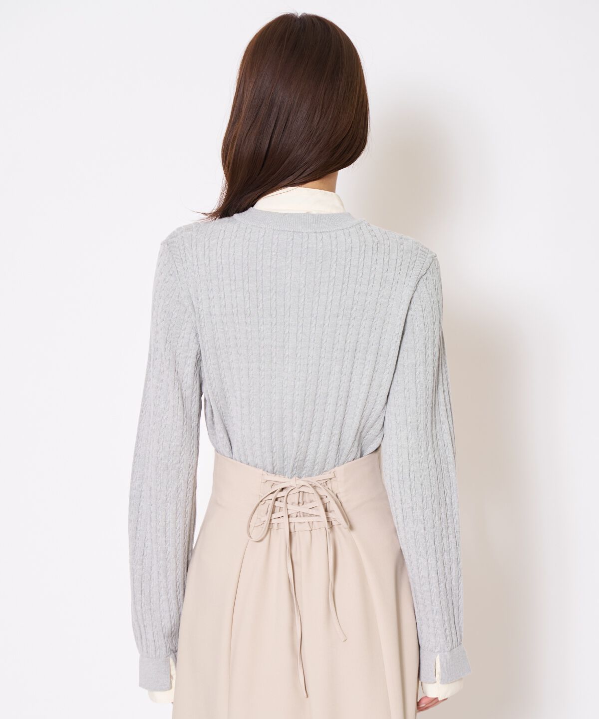 アンドクチュール「ボウタイニットプルオーバー」|ニット・セーター|