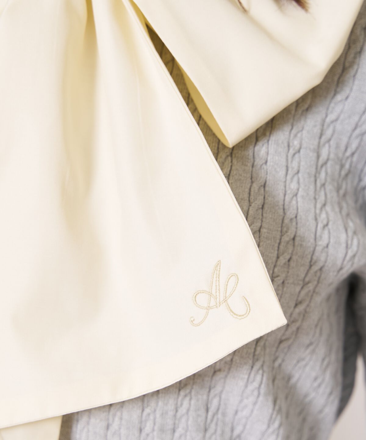 アンドクチュール「ボウタイニットプルオーバー」|ニット・セーター|