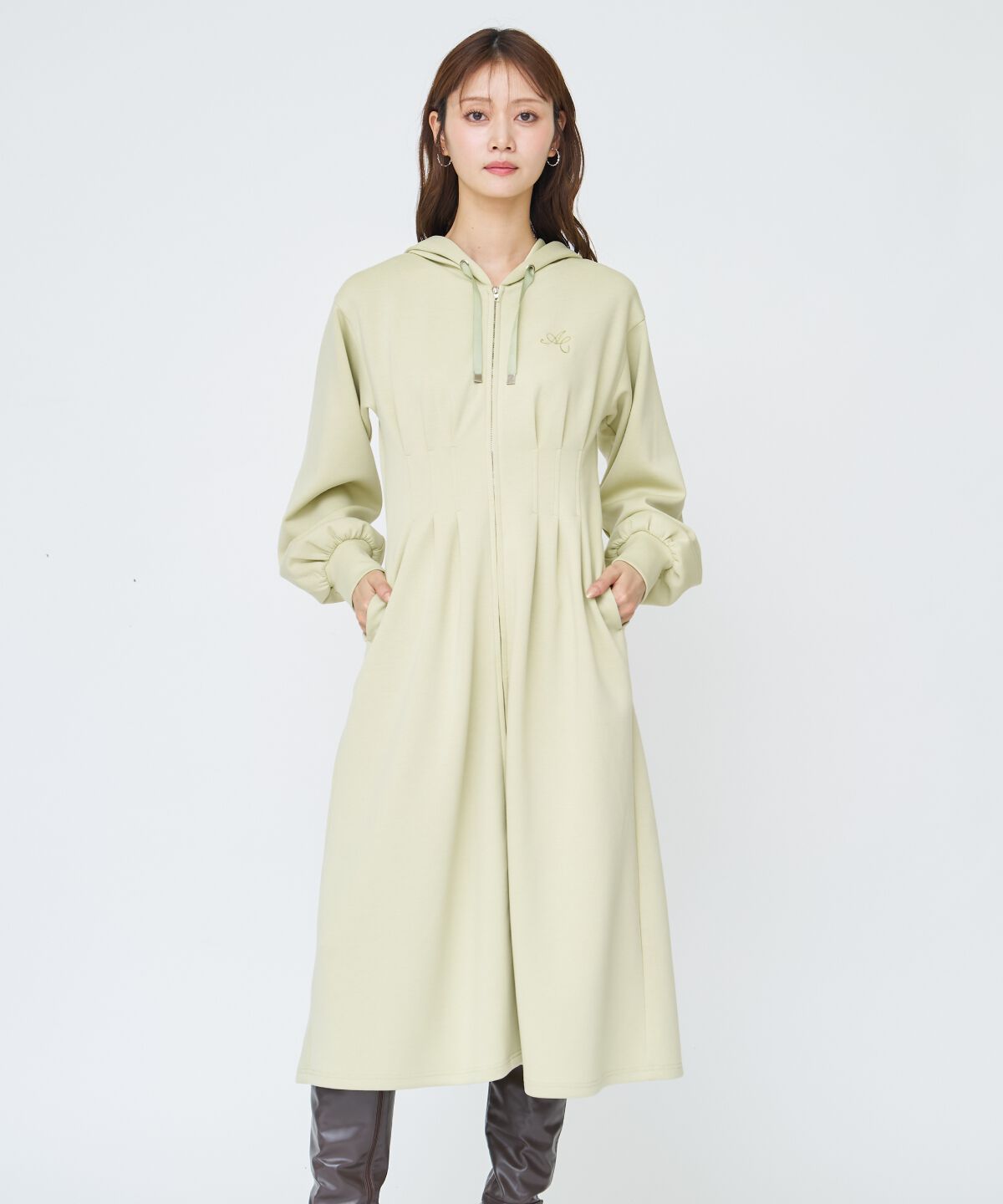アンドクチュール「フード付きZIPワンピース」|ワンピース|