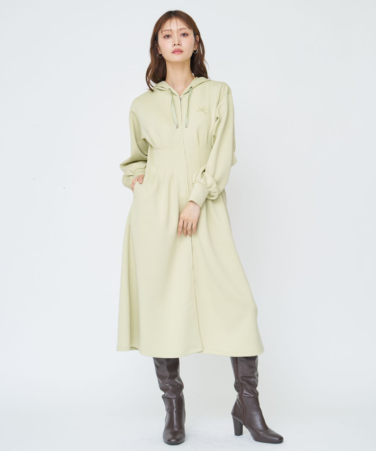 アンドクチュール「フード付きZIPワンピース」|ワンピース|