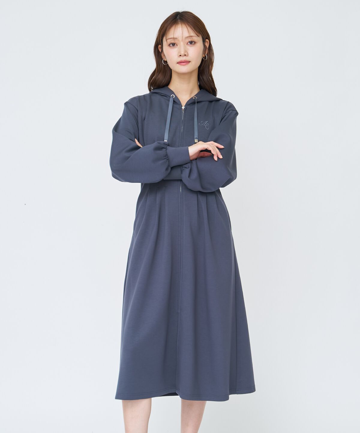 アンドクチュール「フード付きZIPワンピース」|ワンピース|