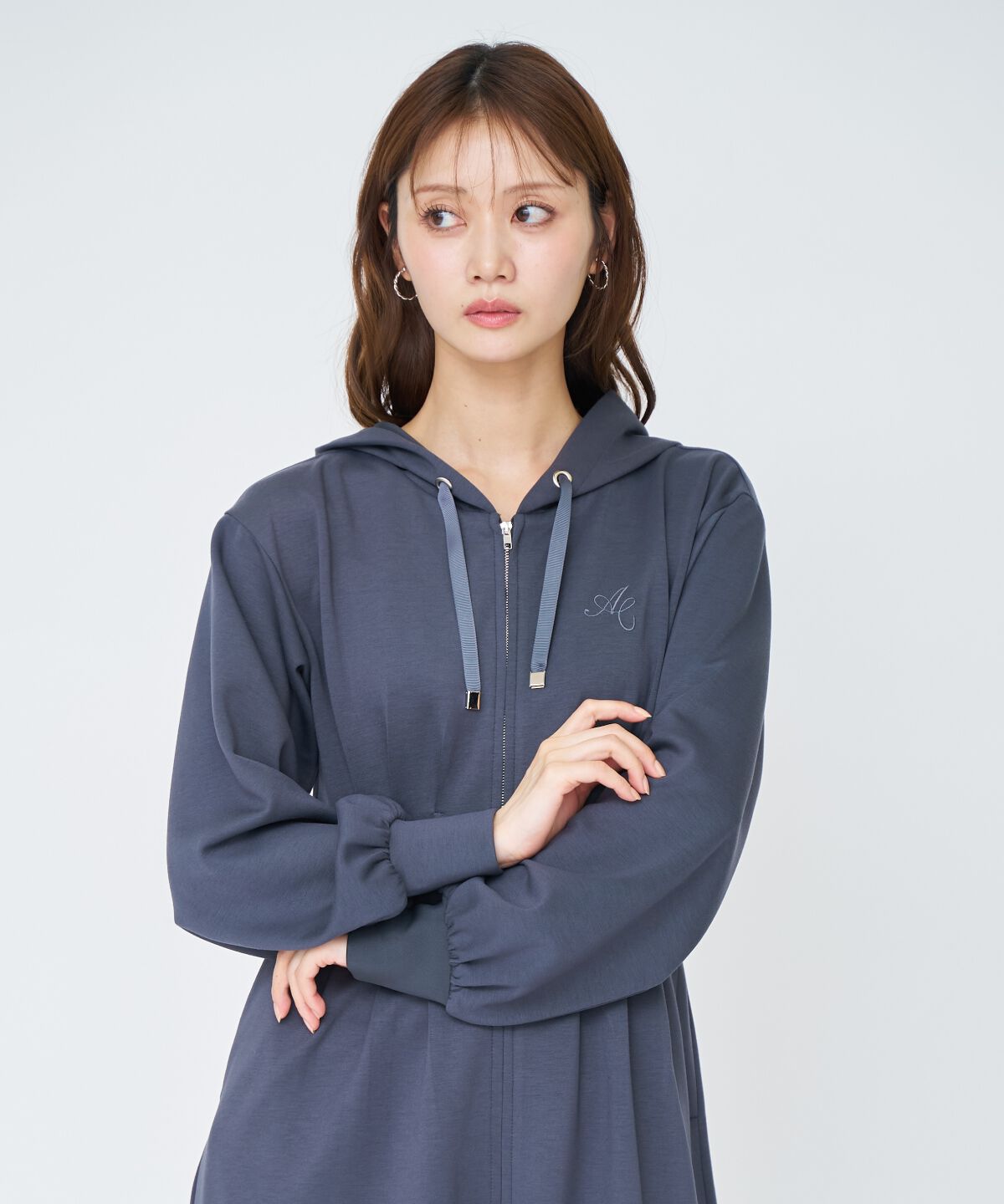 アンドクチュール「フード付きZIPワンピース」|ワンピース|