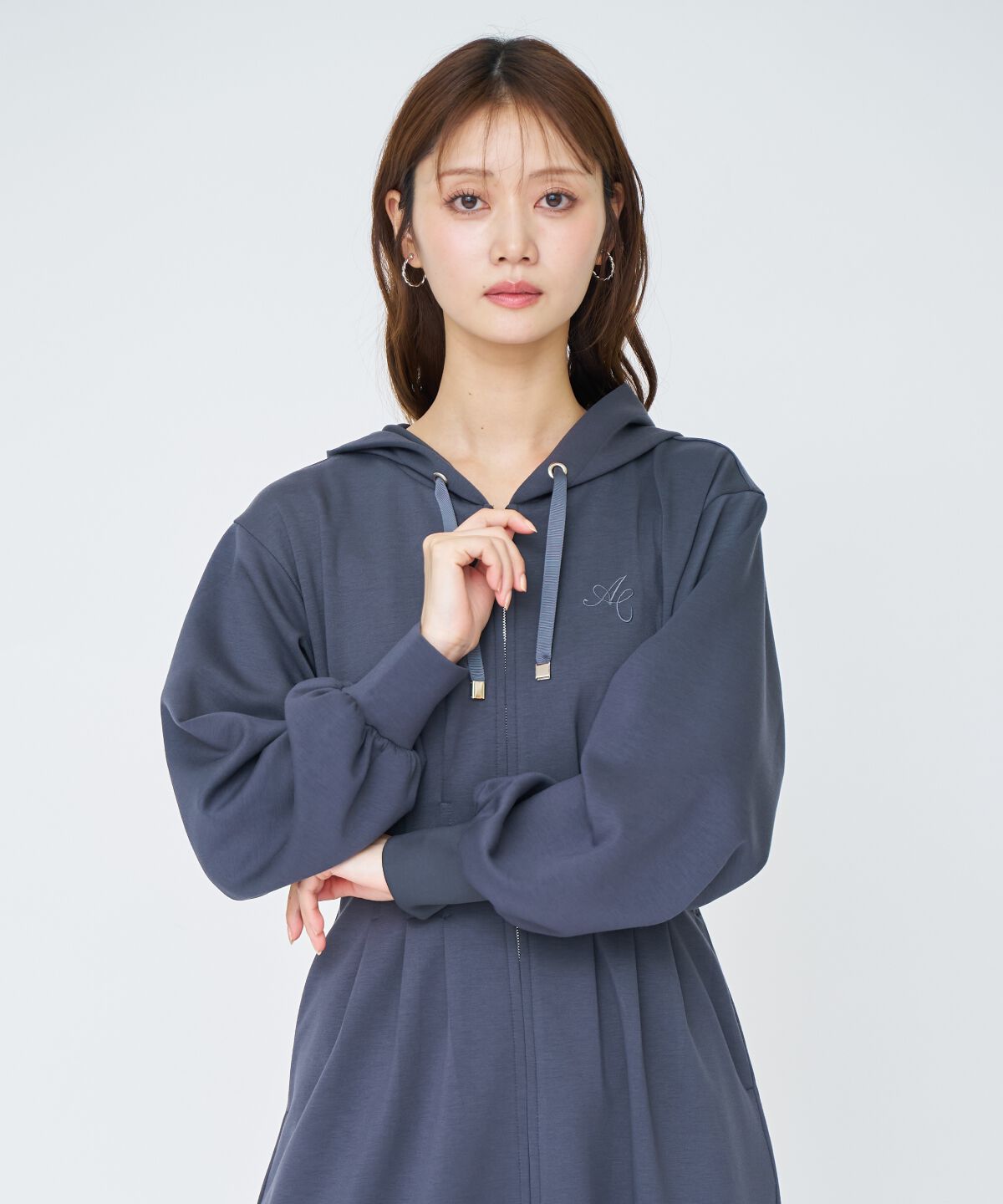 アンドクチュール「フード付きZIPワンピース」|ワンピース|