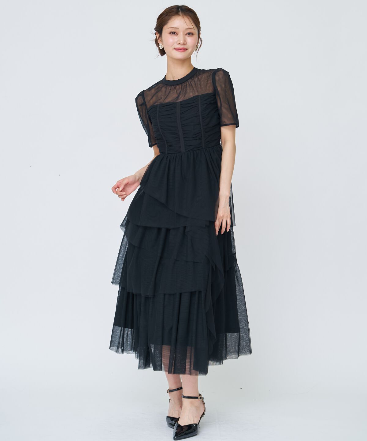 アンドクチュール「チュールギャザードレス」|ドレス|