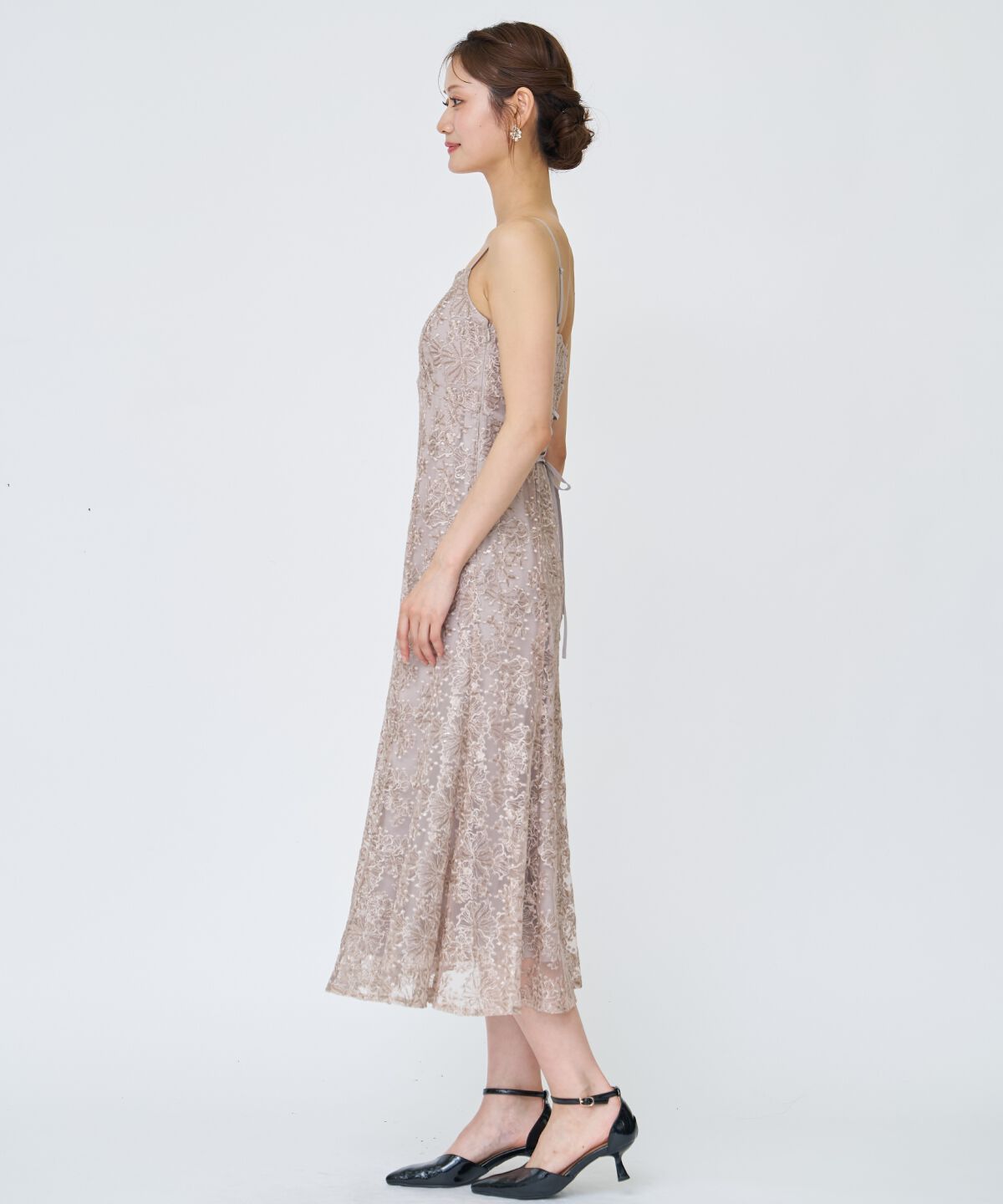 アンドクチュール「チュールレイヤードスパンコールドレス」|ドレス|