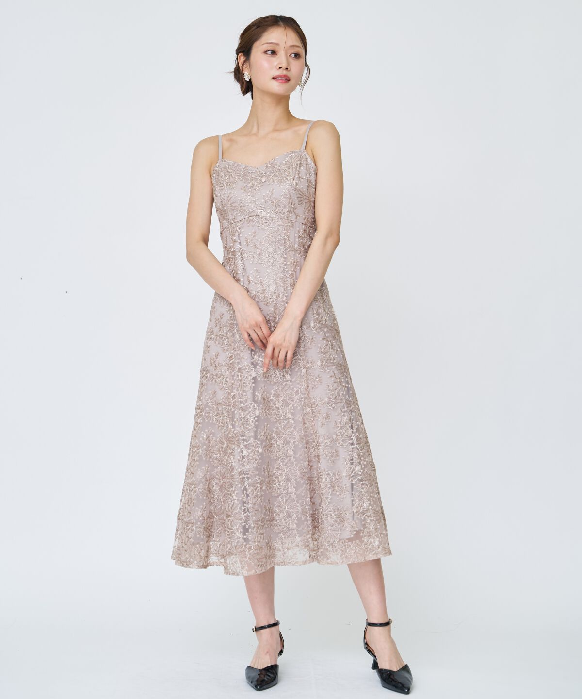 アンドクチュール「チュールレイヤードスパンコールドレス」|ドレス|