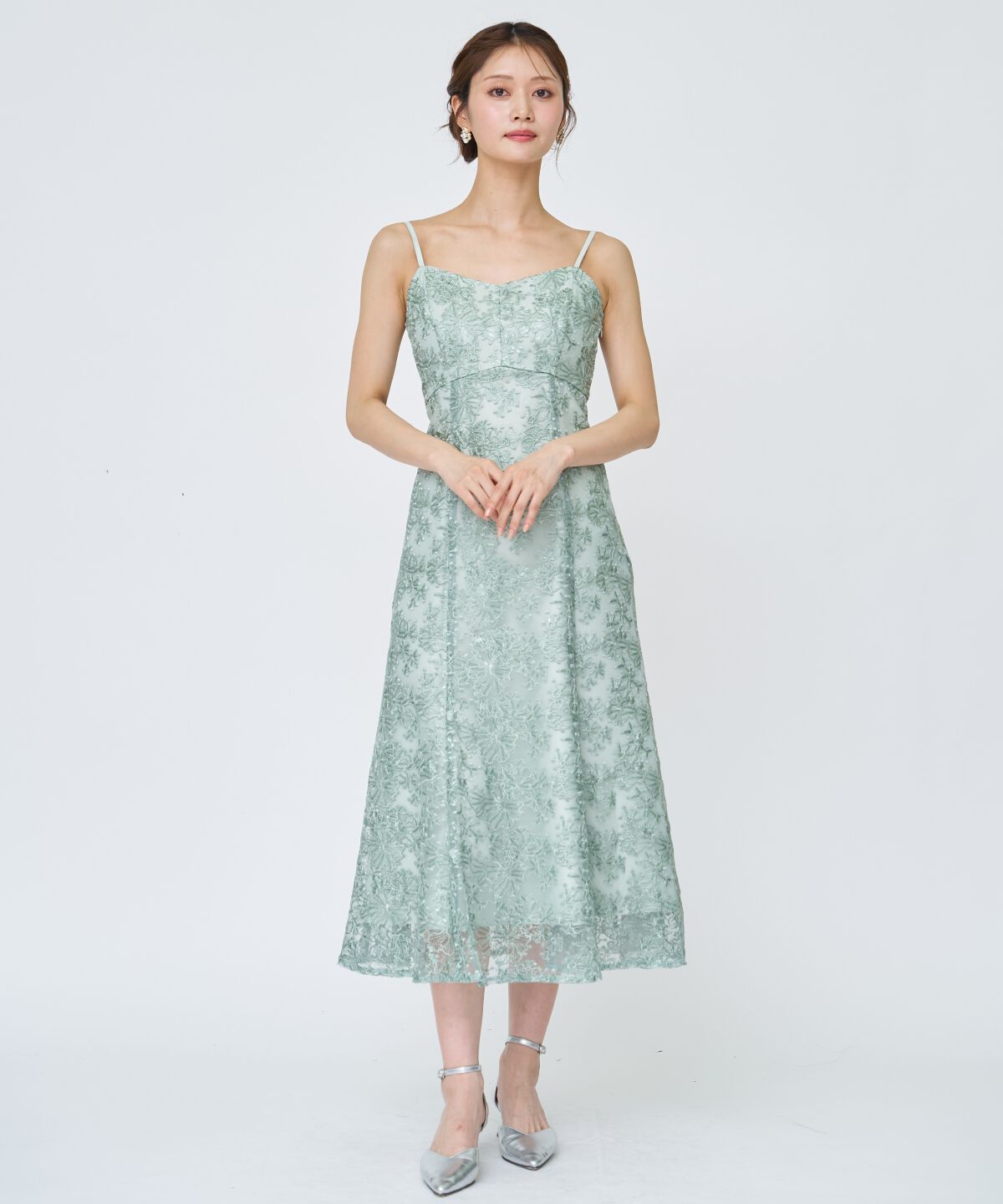 アンドクチュール「チュールレイヤードスパンコールドレス」|ドレス|