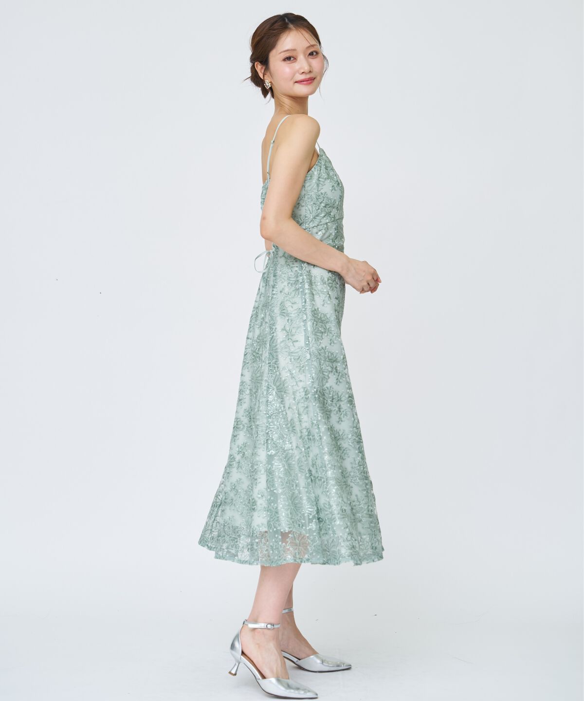 アンドクチュール「チュールレイヤードスパンコールドレス」|ドレス|