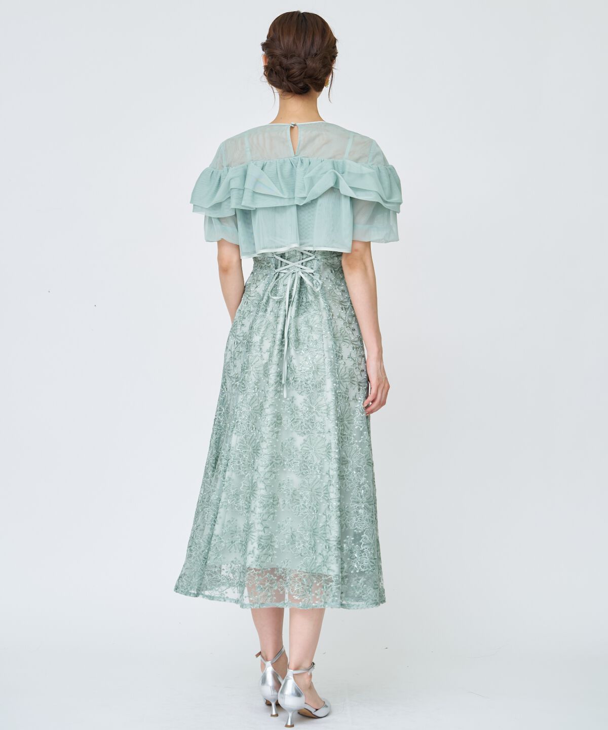 アンドクチュール「チュールレイヤードスパンコールドレス」|ドレス|