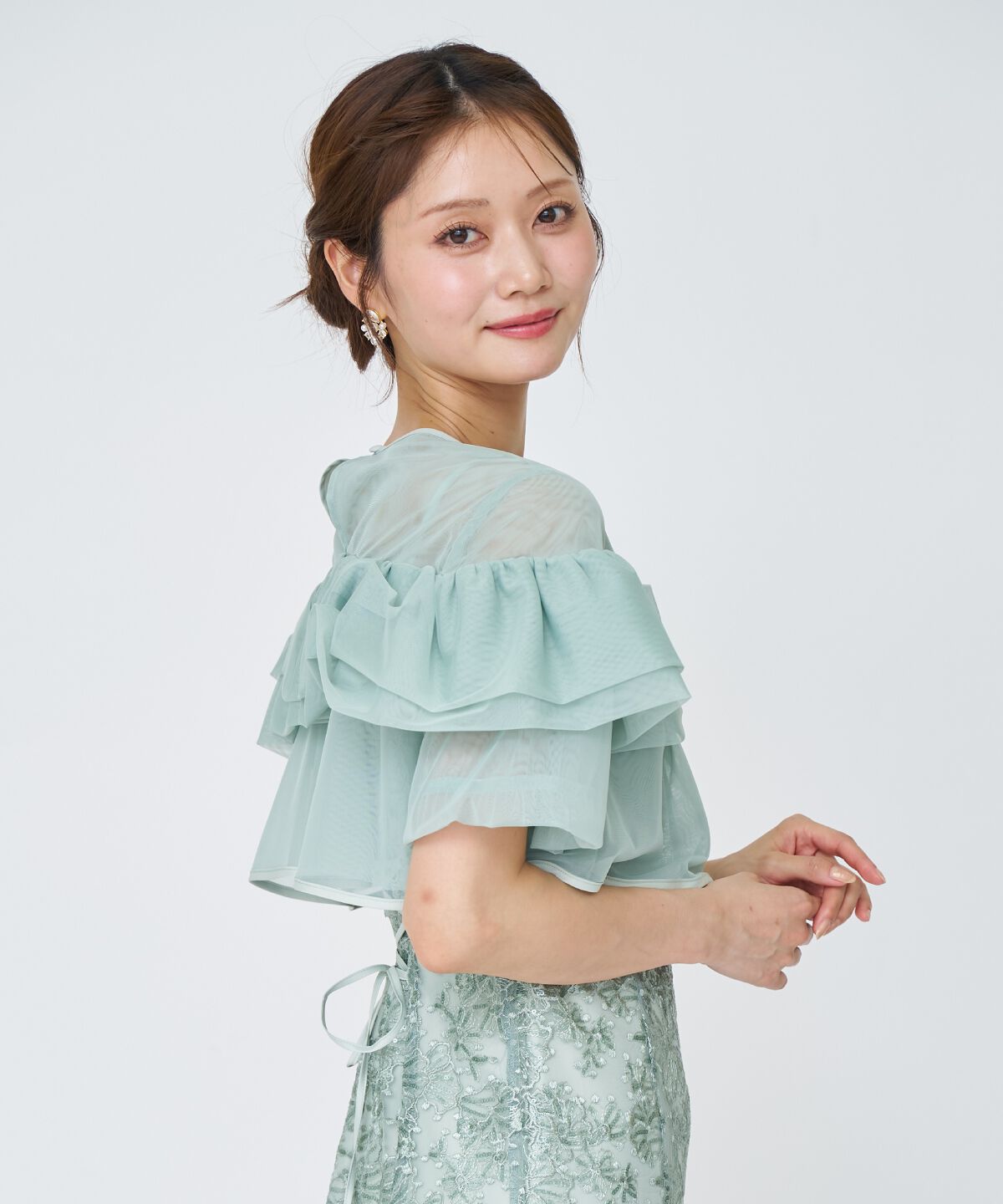 アンドクチュール「チュールレイヤードスパンコールドレス」|ドレス|