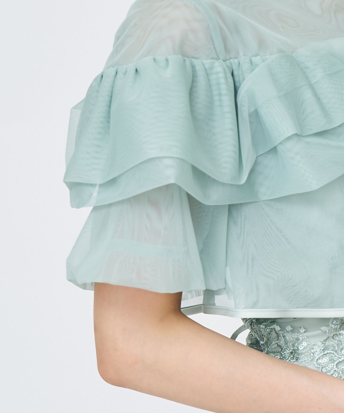 アンドクチュール「チュールレイヤードスパンコールドレス」|ドレス|