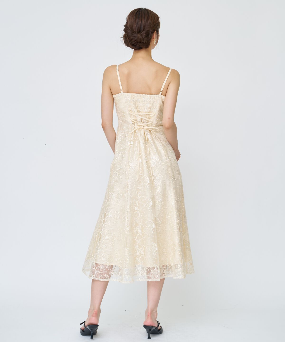 アンドクチュール「チュールレイヤードスパンコールドレス」|ドレス|