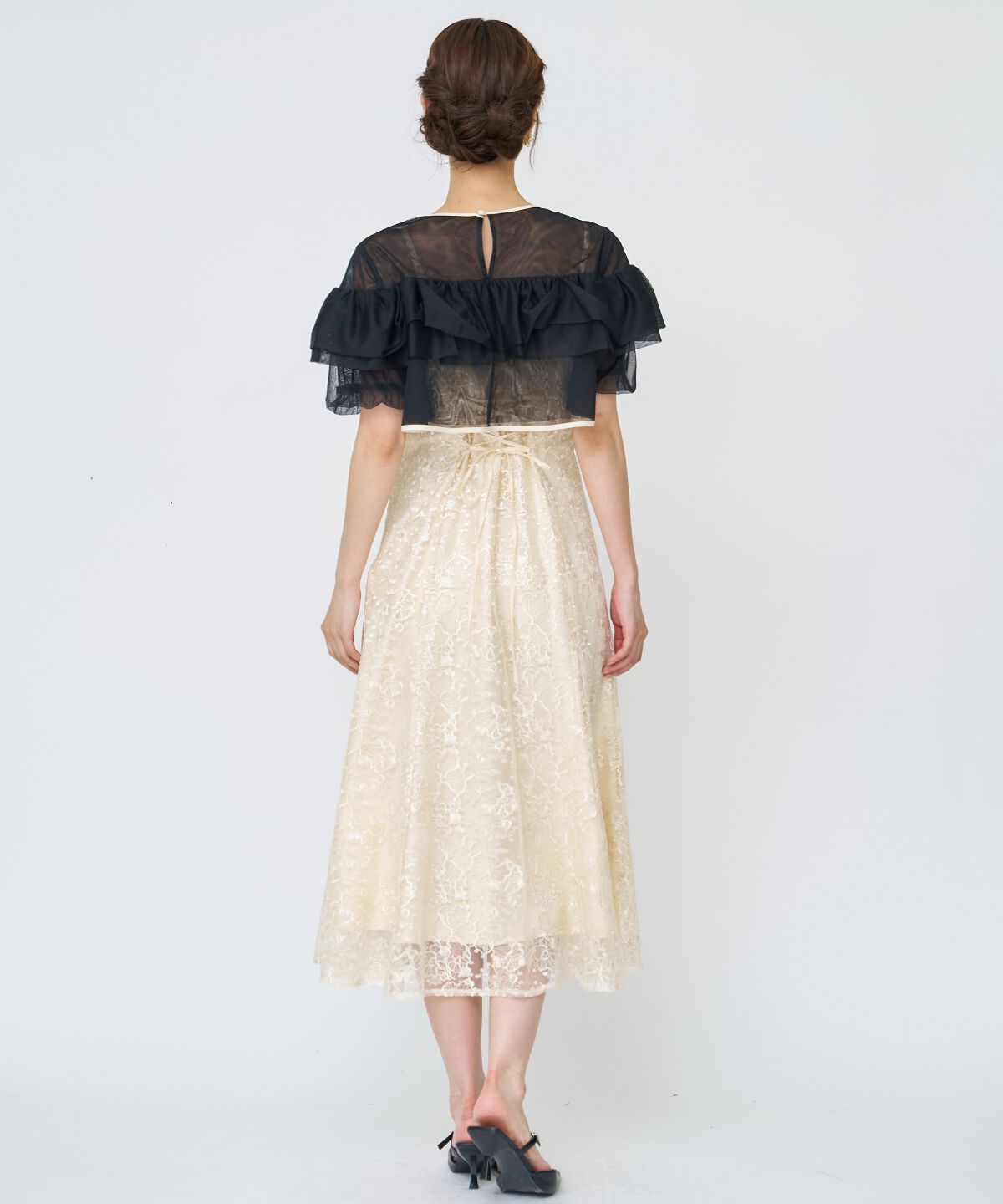 アンドクチュール「チュールレイヤードスパンコールドレス」|ドレス|