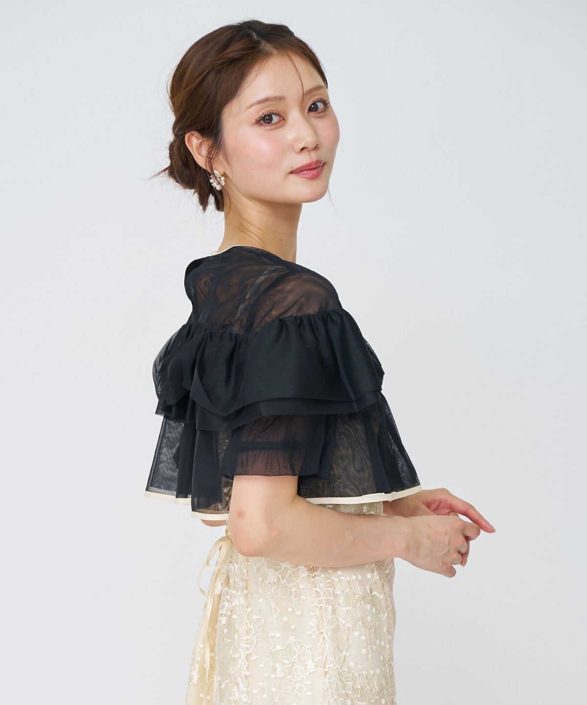 アンドクチュール「チュールレイヤードスパンコールドレス」|ドレス|