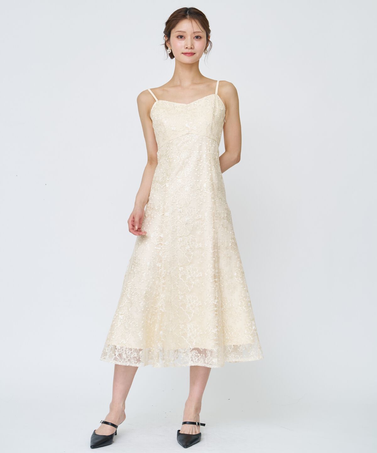 アンドクチュール「チュールレイヤードスパンコールドレス」|ドレス|