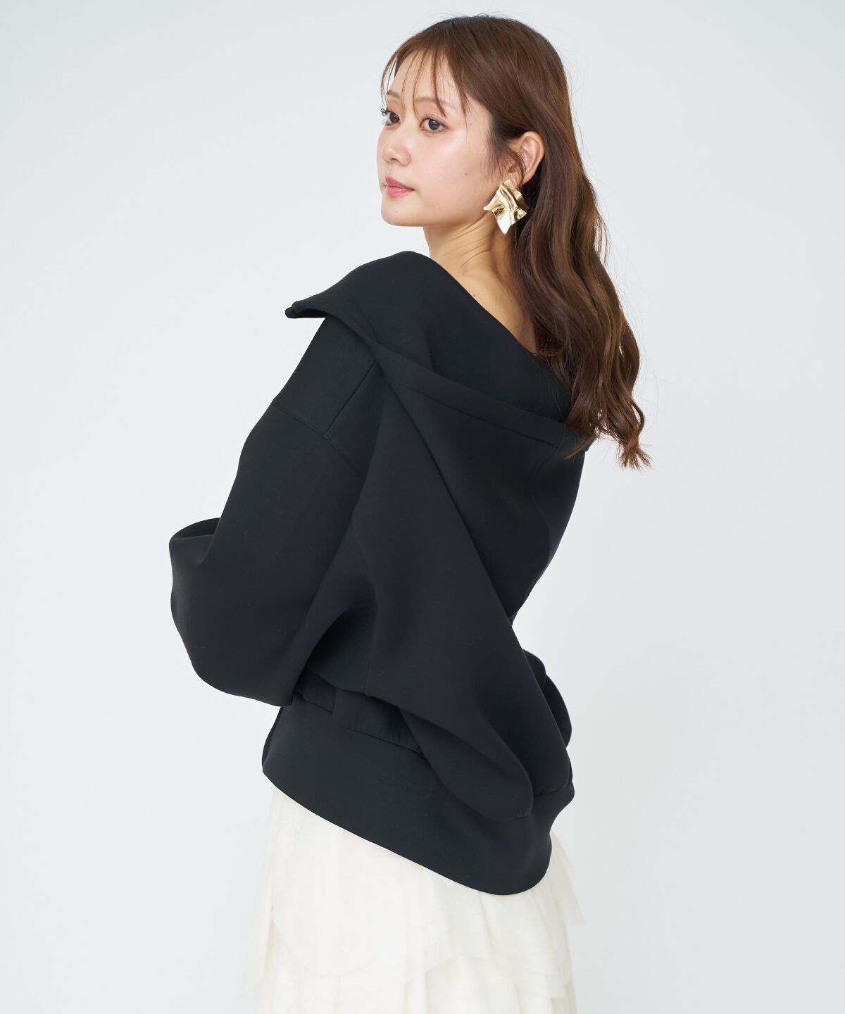 アンドクチュール「ロゴ刺繍ボンディングZIPパーカー」|パーカー|