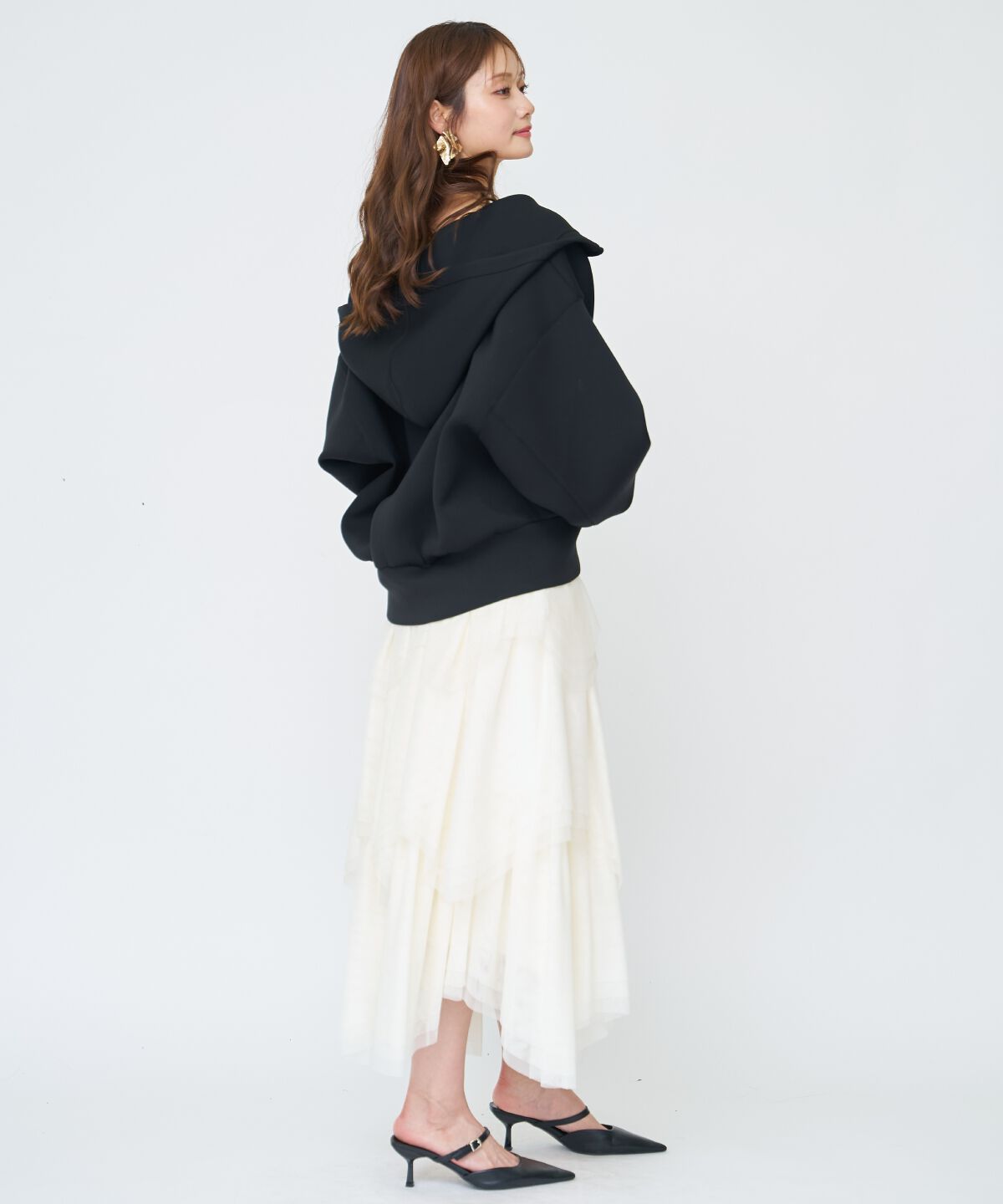 アンドクチュール「ロゴ刺繍ボンディングZIPパーカー」|パーカー|