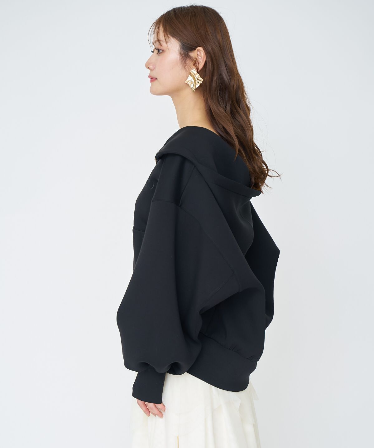 アンドクチュール「ロゴ刺繍ボンディングZIPパーカー」|パーカー|