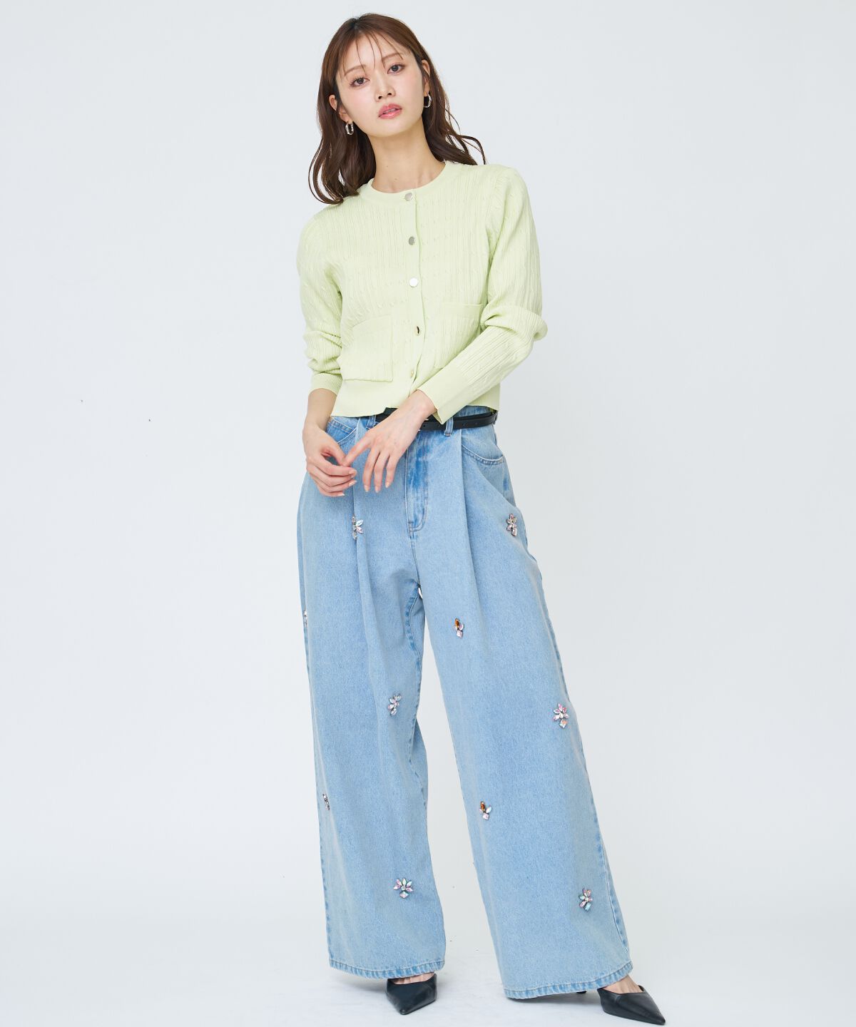 アンドクチュール「ケーブル編みカーディガンアンサンブル」|カーディガン|