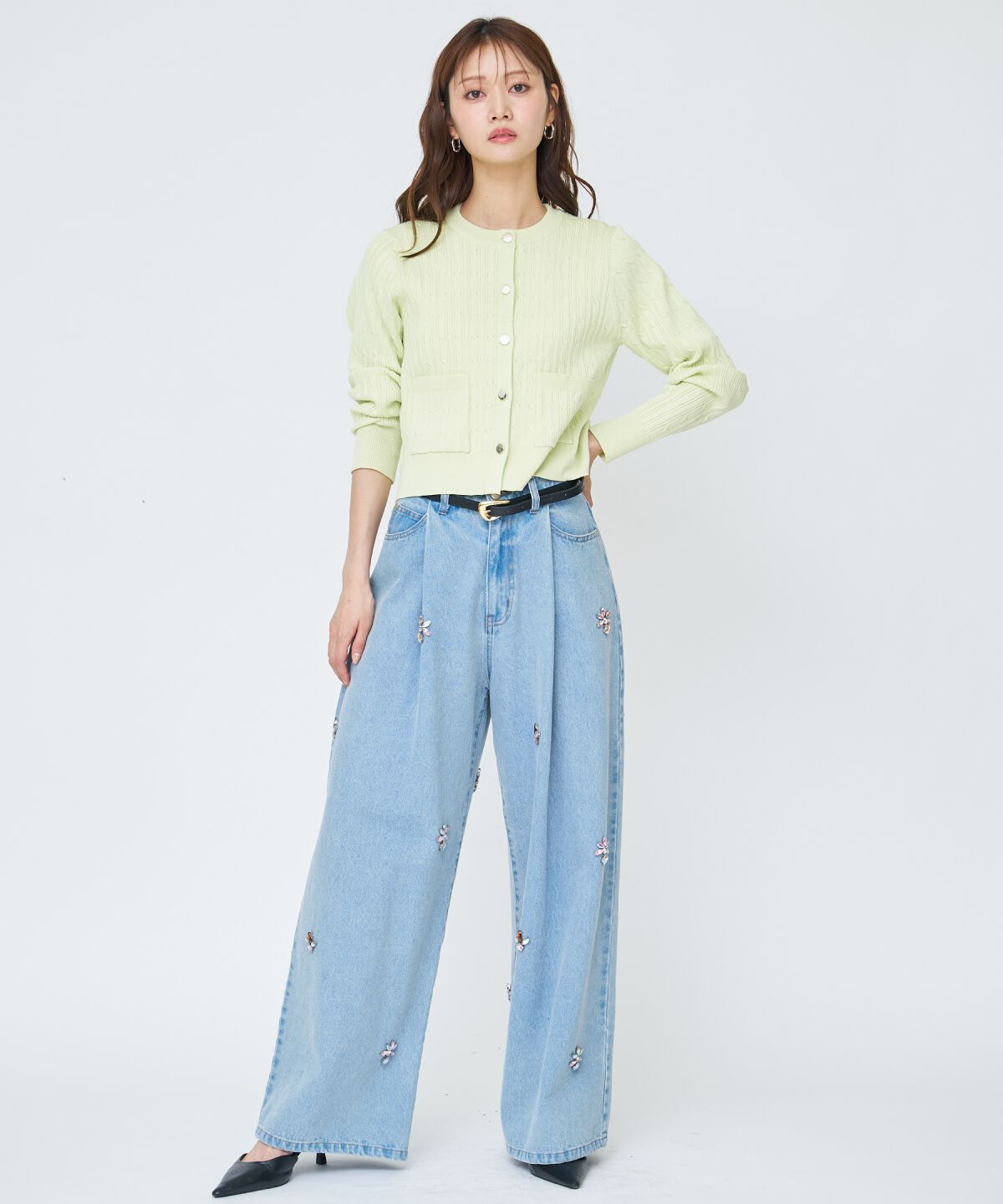 アンドクチュール「ケーブル編みカーディガンアンサンブル」|カーディガン|