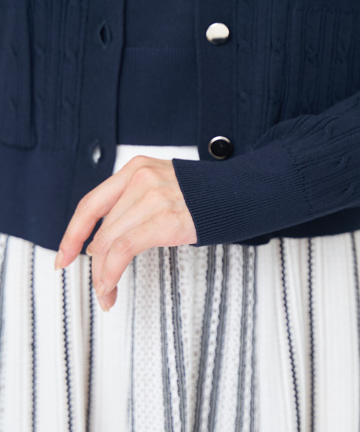 アンドクチュール「ケーブル編みカーディガンアンサンブル」|カーディガン|