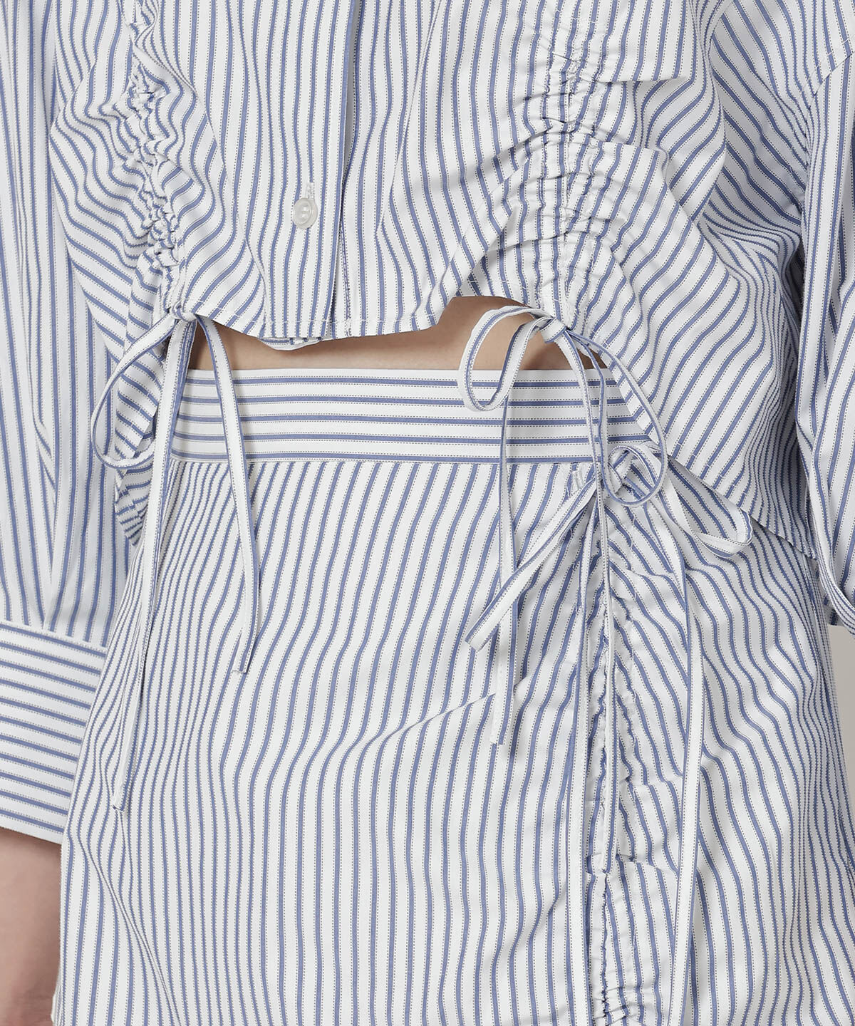 REDYAZEL「ストライプシャーリングスカート」|フレア|