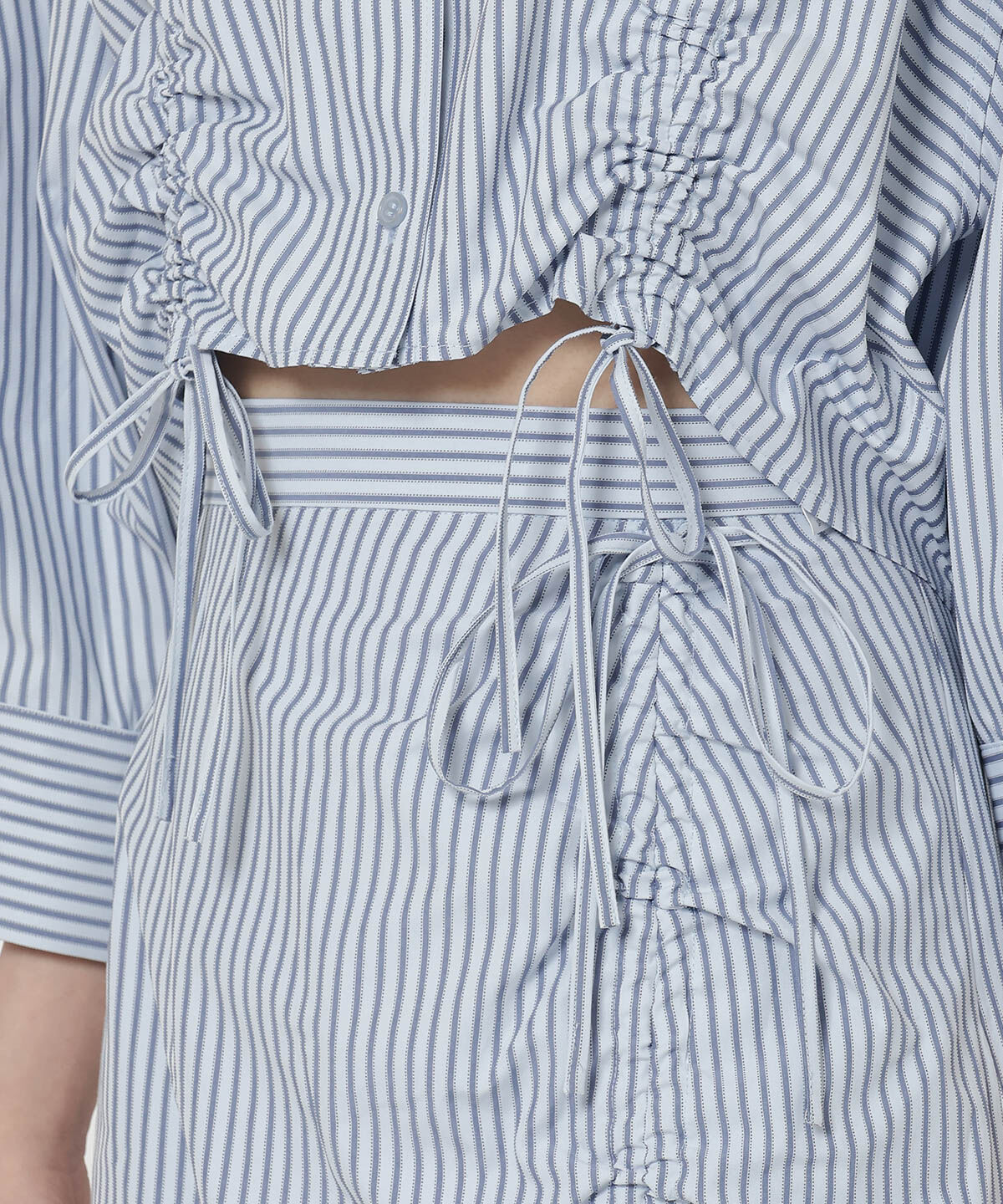 REDYAZEL「ストライプシャーリングスカート」|フレア|