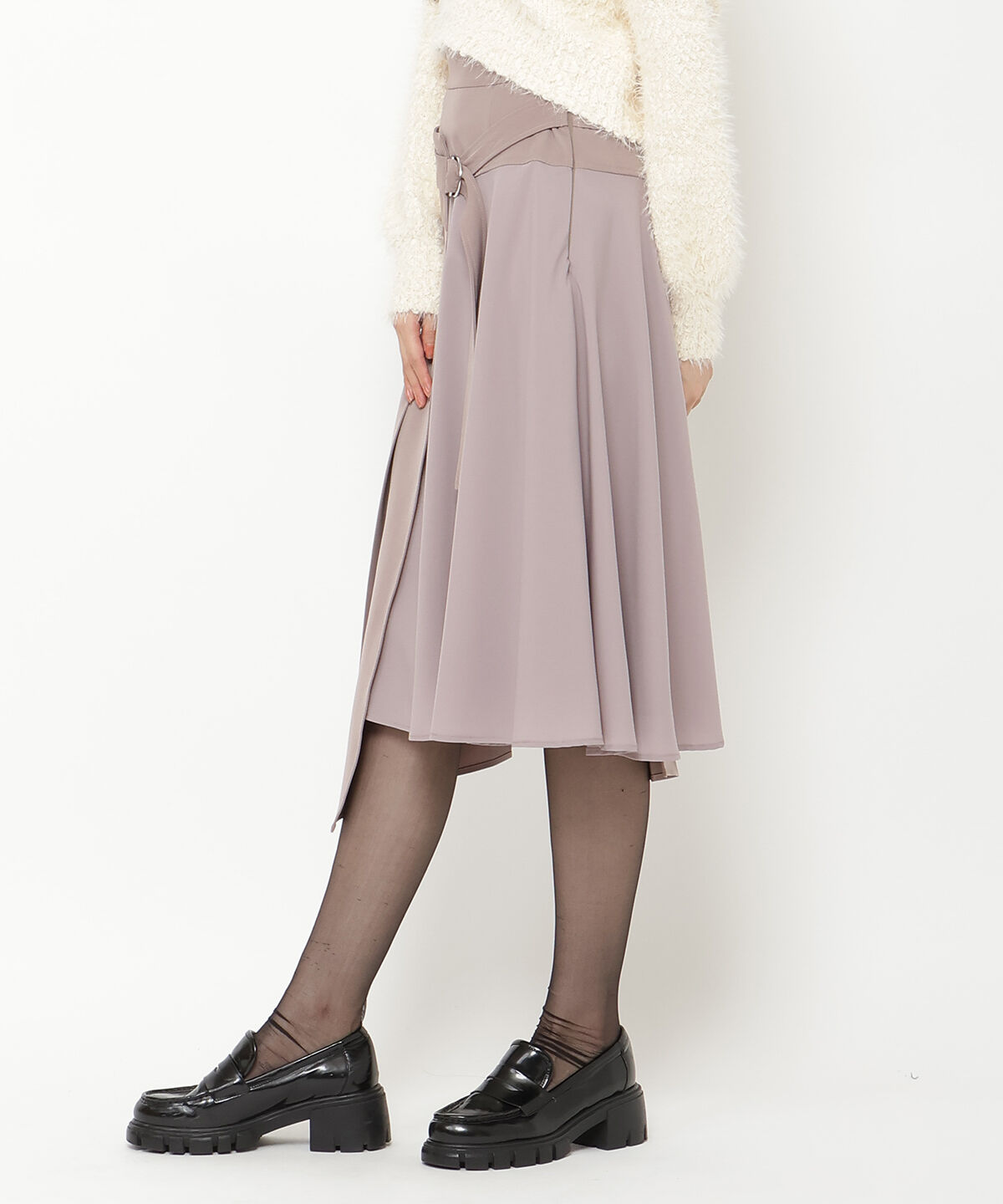 REDYAZEL「コンビネーションアシメプリーツスカート」|フレア|