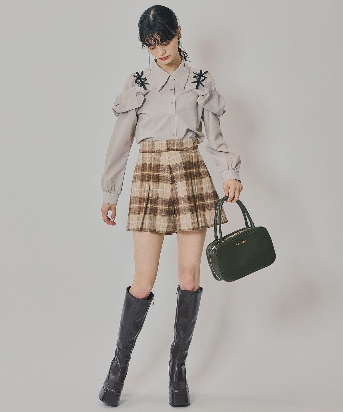 REDYAZEL「チェックタックショートパンツ」|キュロット|