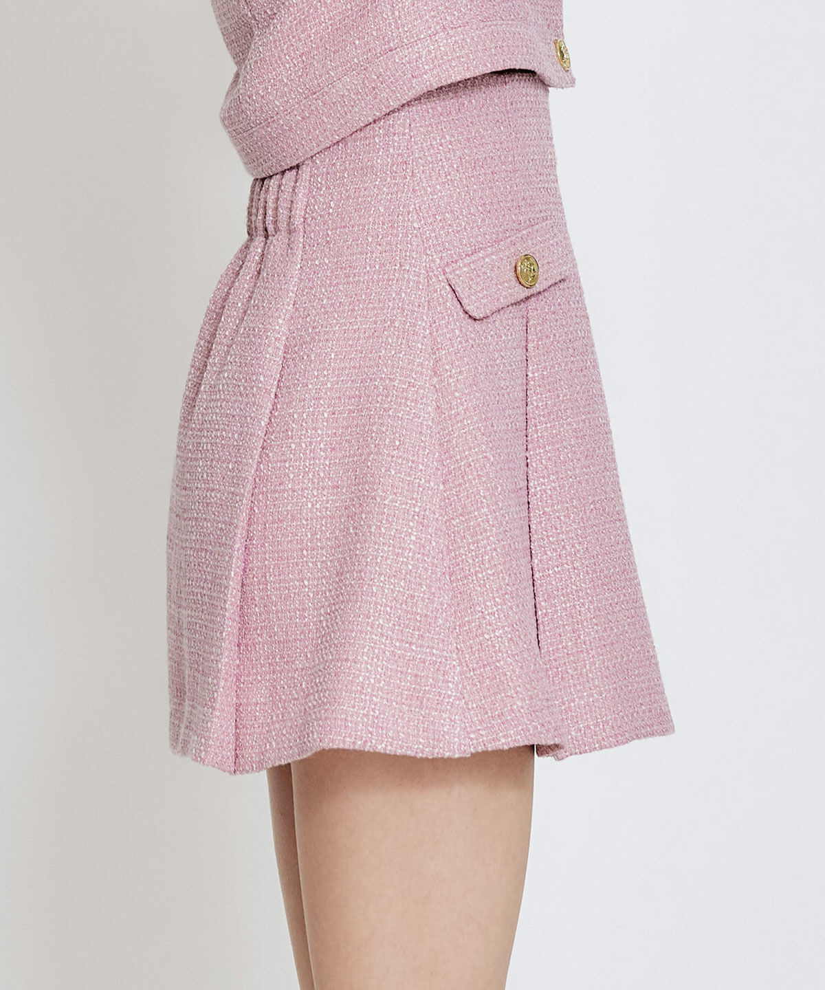 REDYAZEL「スプリングツイードフリルミニスカート」|フレア|