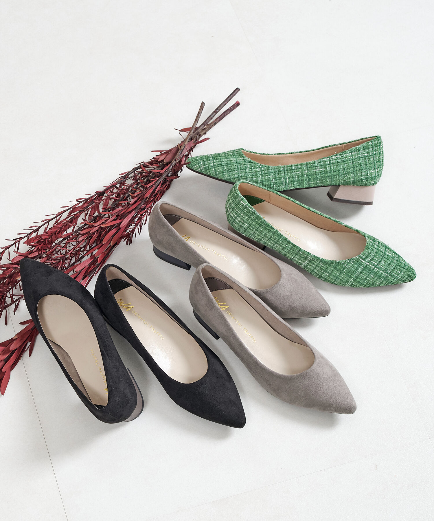 WA Oriental TRaffic「【追加】バイカラーポインテッドトゥパンプス/42302 トレンド　人気 オフィスカジュアル」|パンプス|GREEN