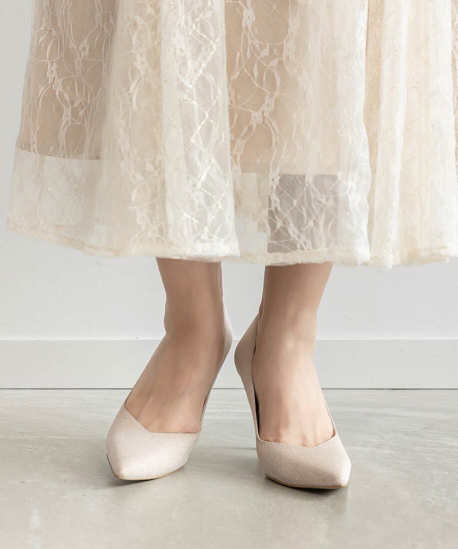  「ビジューヒール グリッターパンプス」|パンプス|