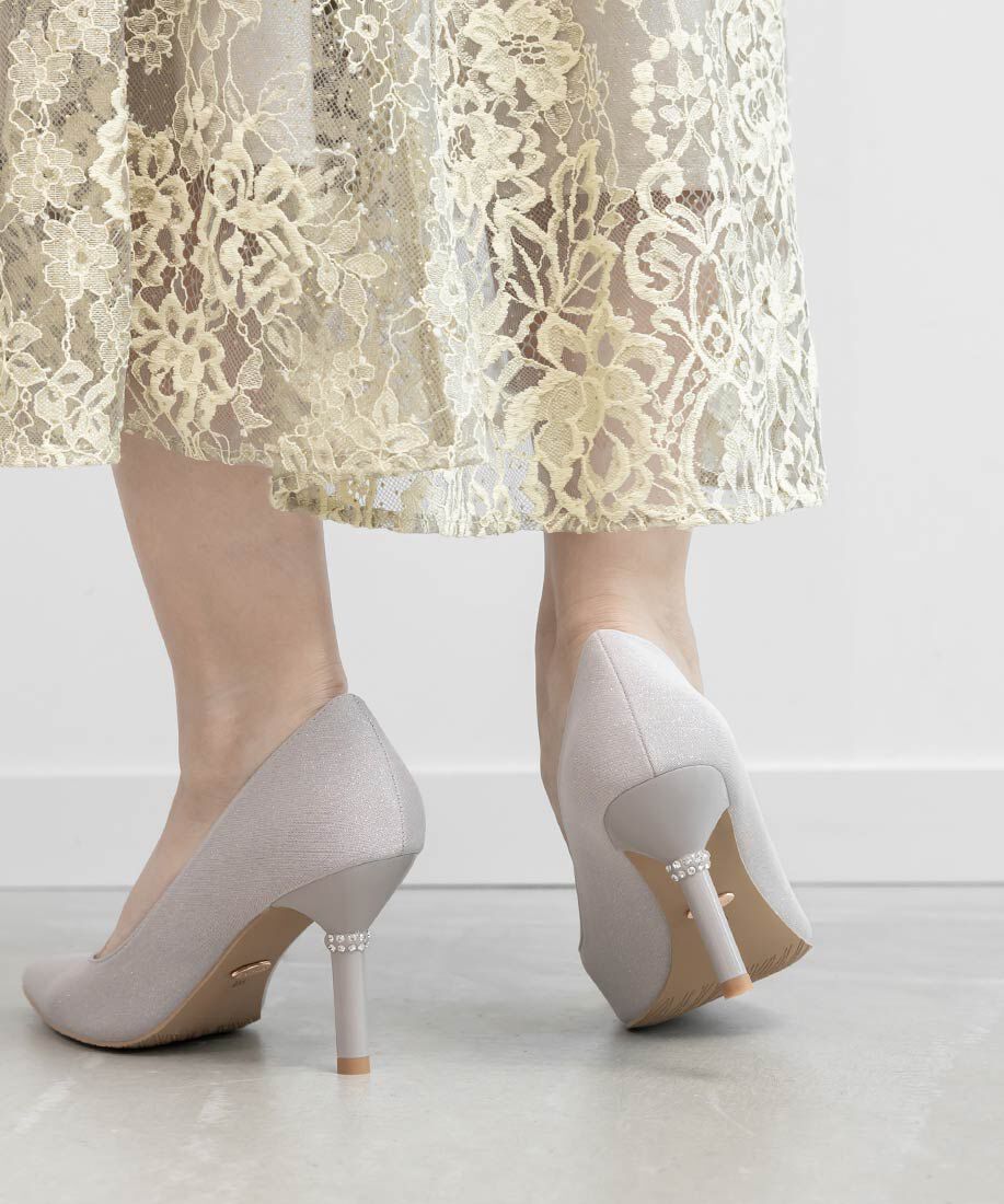  「ビジューヒール グリッターパンプス」|パンプス|