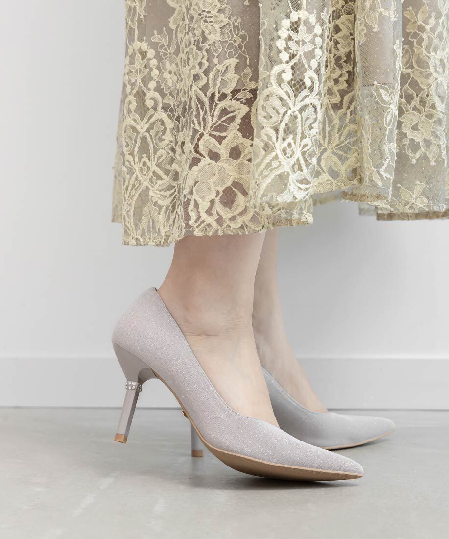  「ビジューヒール グリッターパンプス」|パンプス|