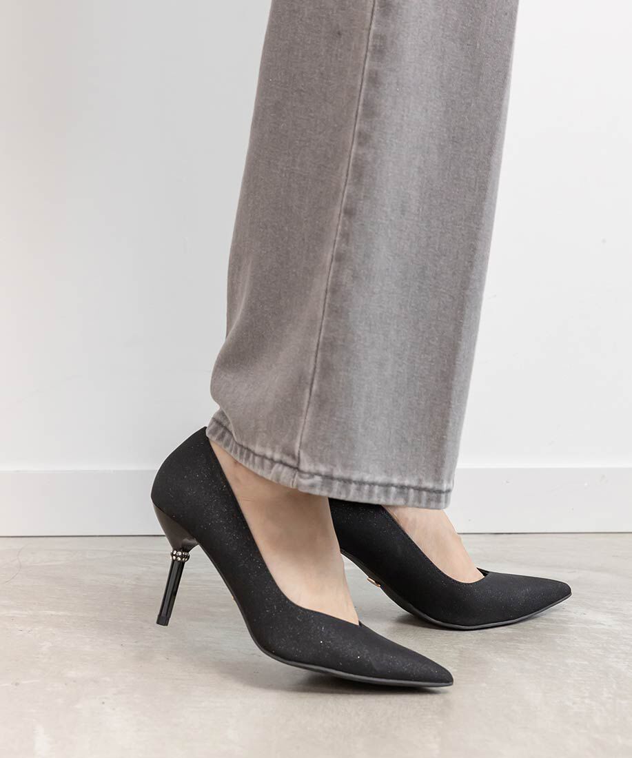  「ビジューヒール グリッターパンプス」|パンプス|