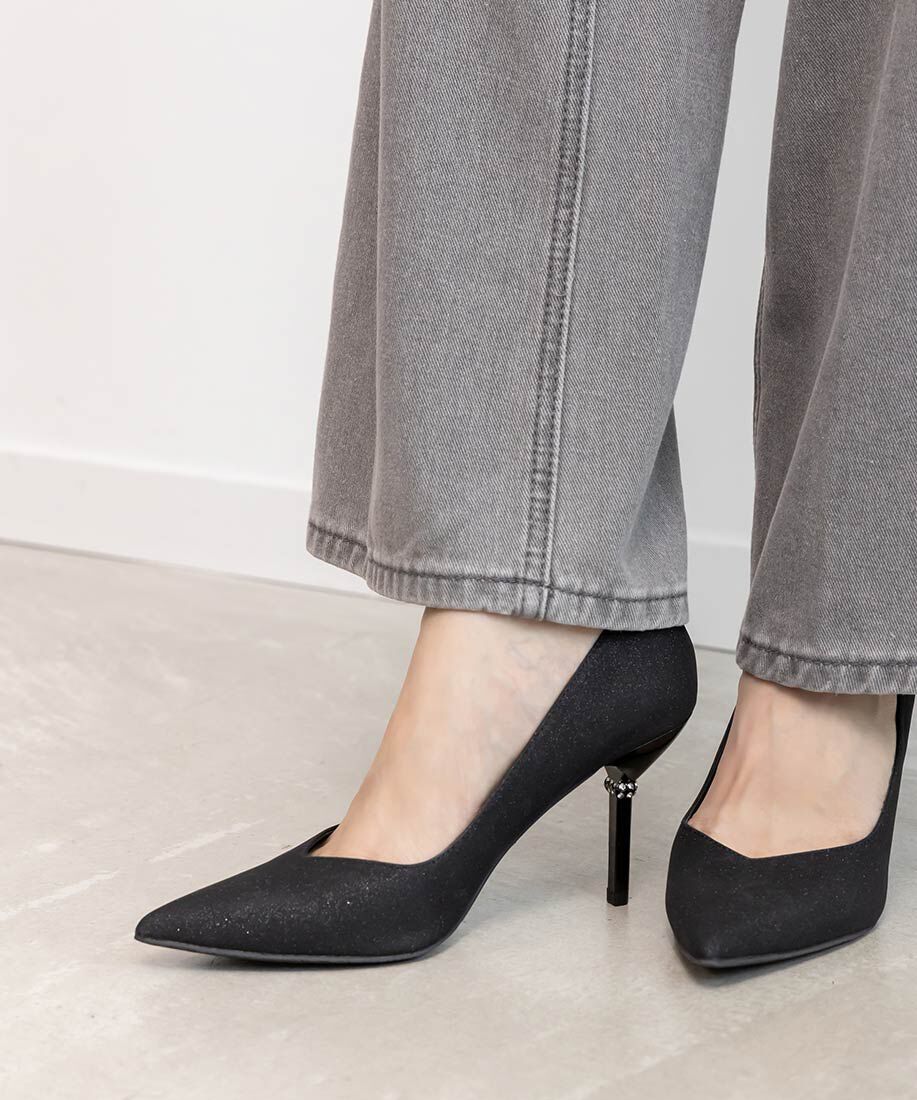  「ビジューヒール グリッターパンプス」|パンプス|