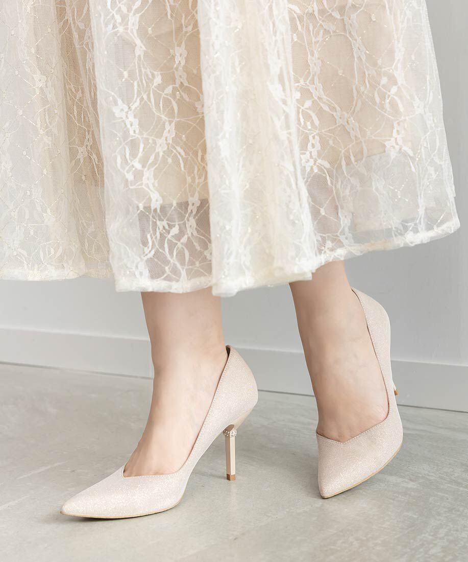  「ビジューヒール グリッターパンプス」|パンプス|