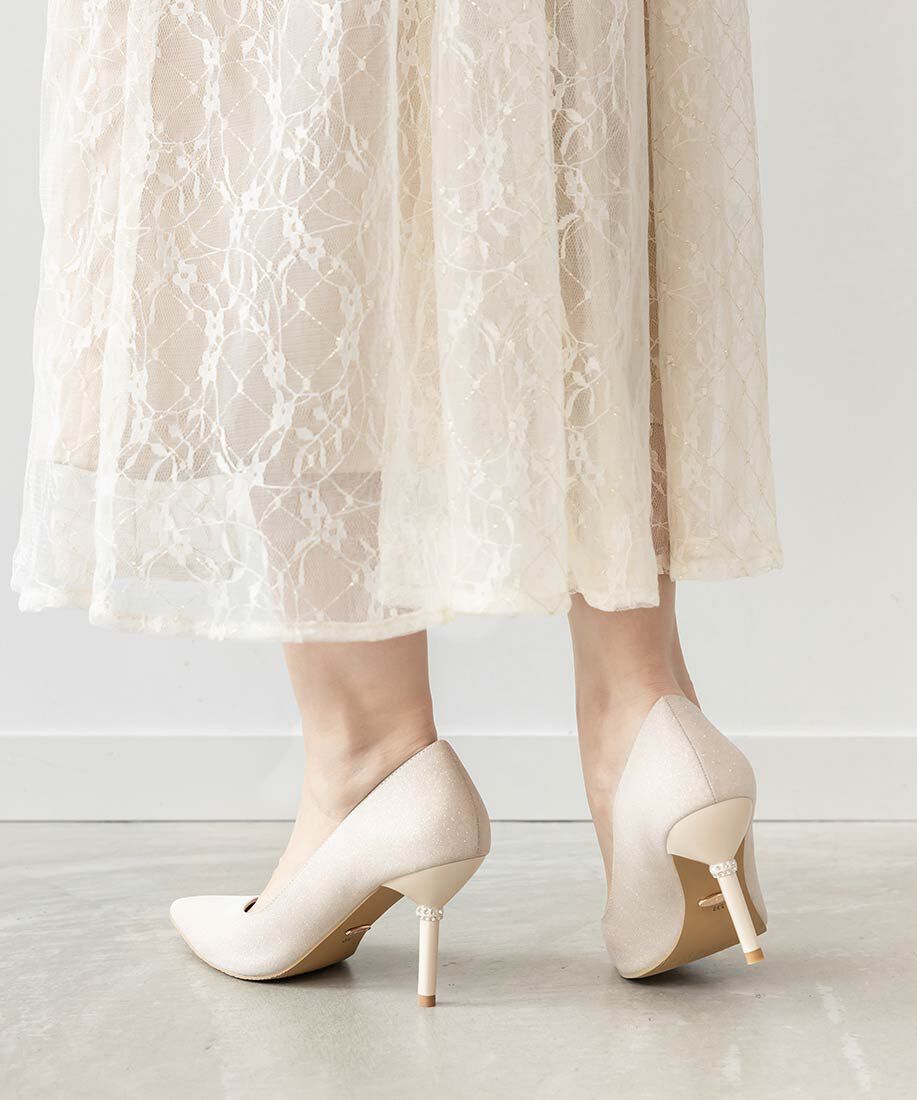  「ビジューヒール グリッターパンプス」|パンプス|