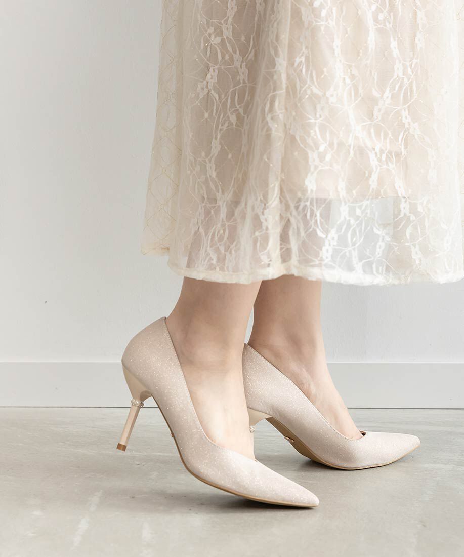  「ビジューヒール グリッターパンプス」|パンプス|