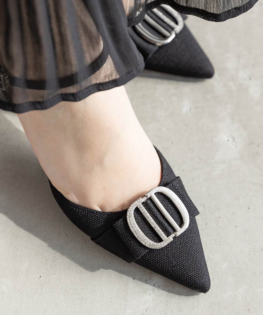  「ビジューパーツストラップパンプス」|パンプス|