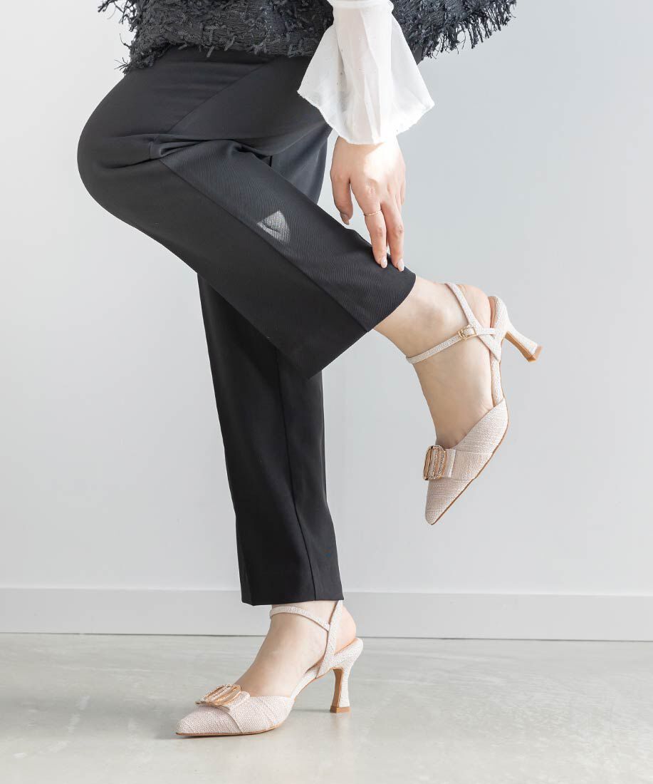  「ビジューパーツストラップパンプス」|パンプス|