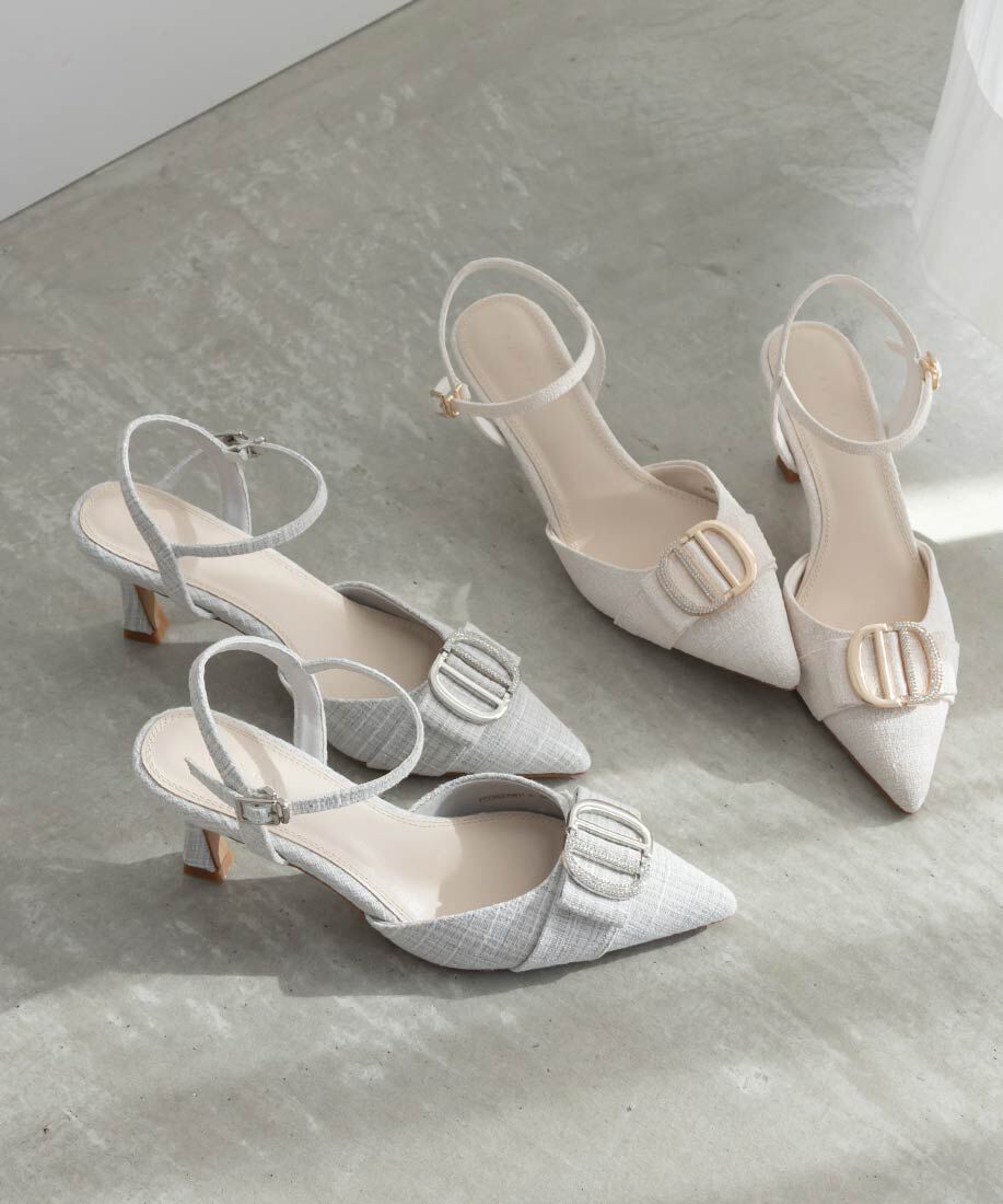  「ビジューパーツストラップパンプス」|パンプス|