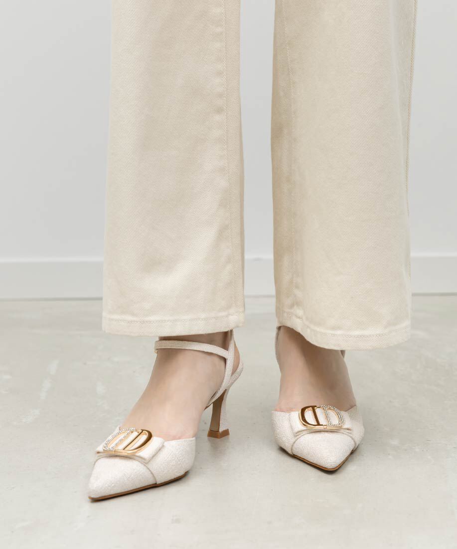  「ビジューパーツストラップパンプス」|パンプス|