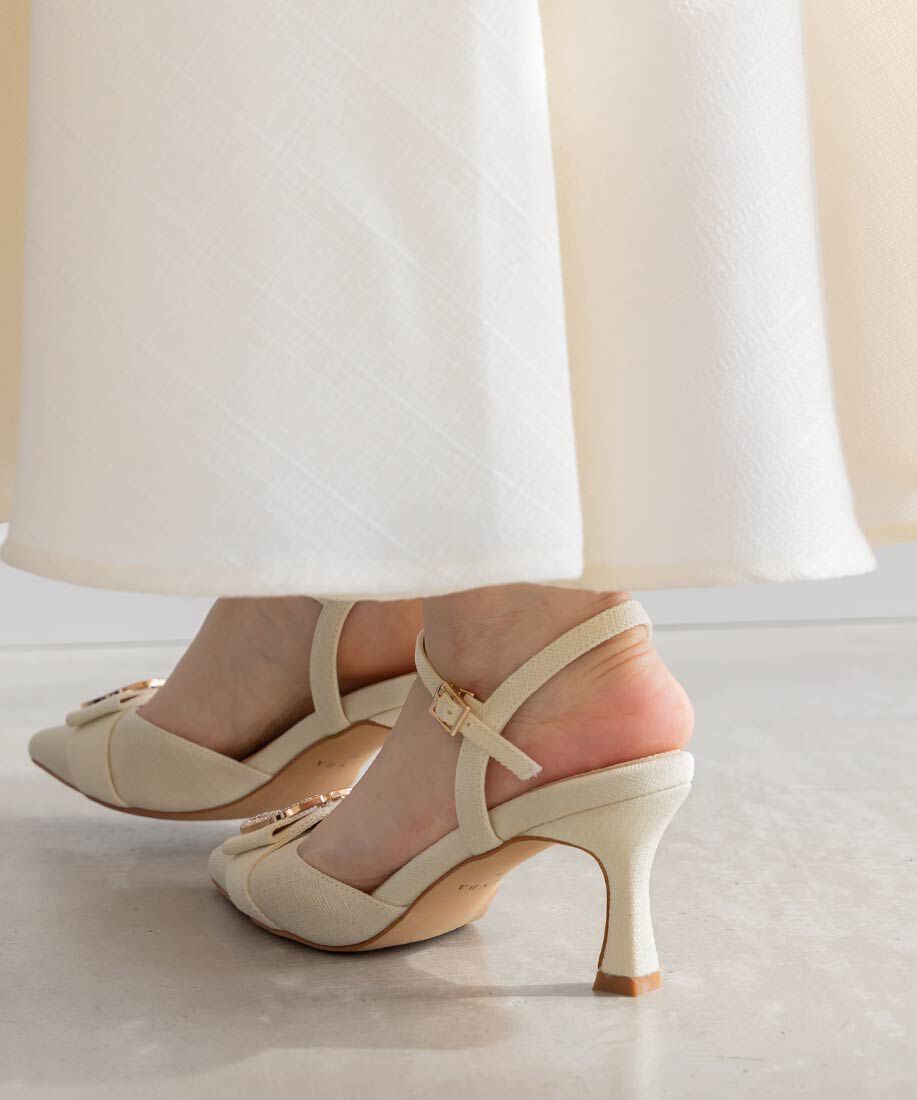  「ビジューパーツストラップパンプス」|パンプス|