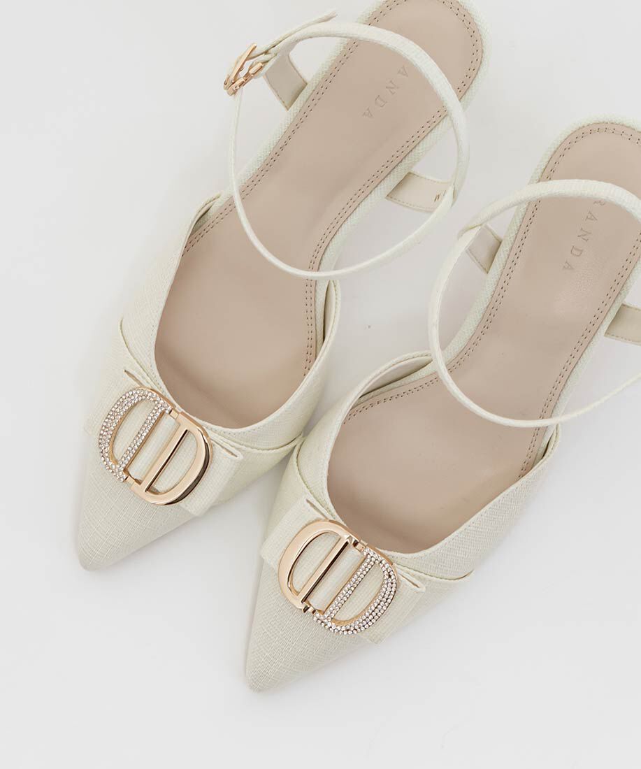  「ビジューパーツストラップパンプス」|パンプス|